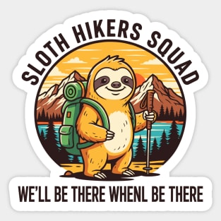 Sloth Hikers Squad Sticker